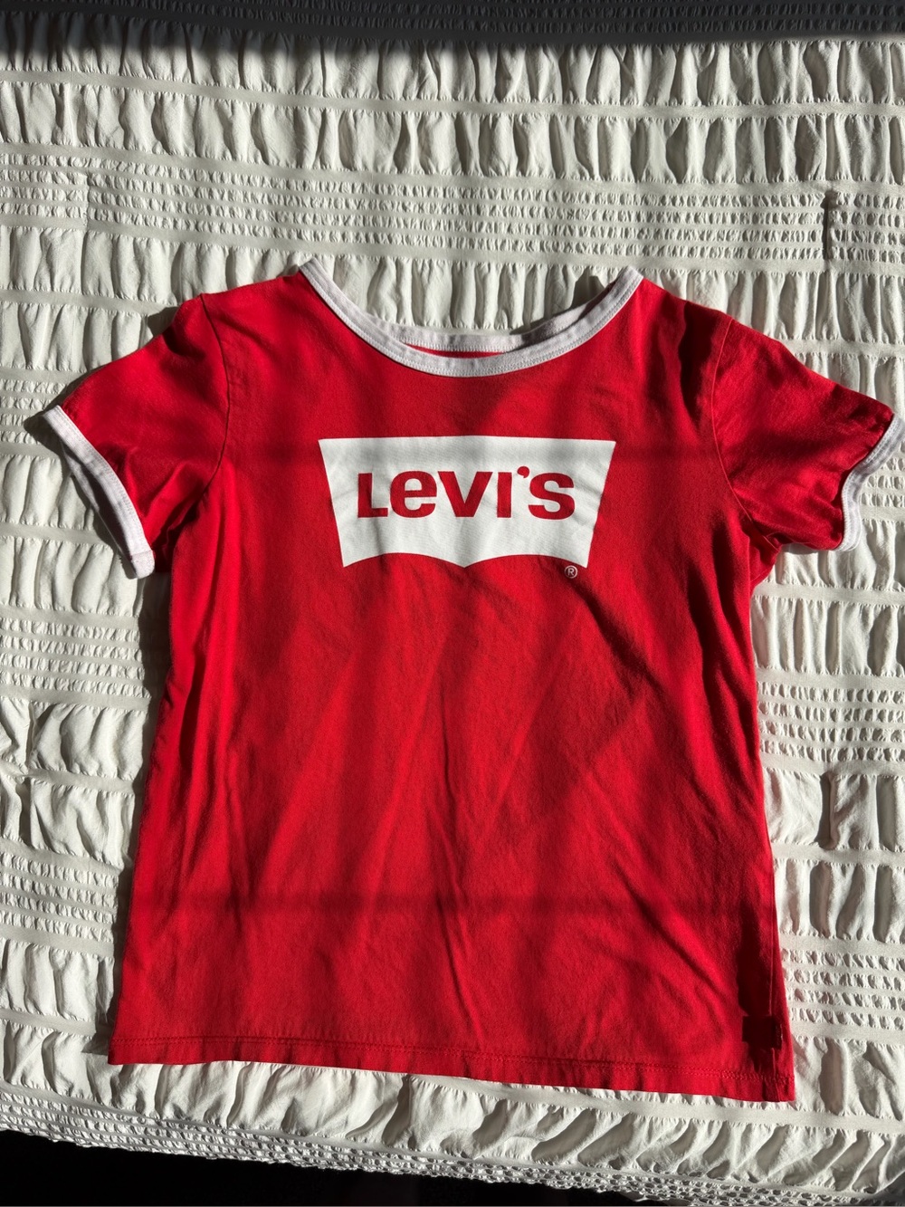 Levi's Red Tee with White Logo and Trim